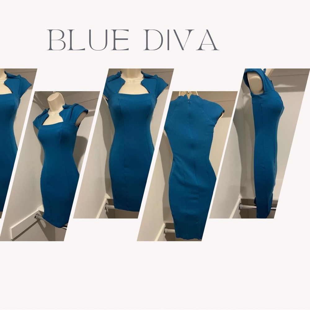 ASOS stunning blue body fit dress